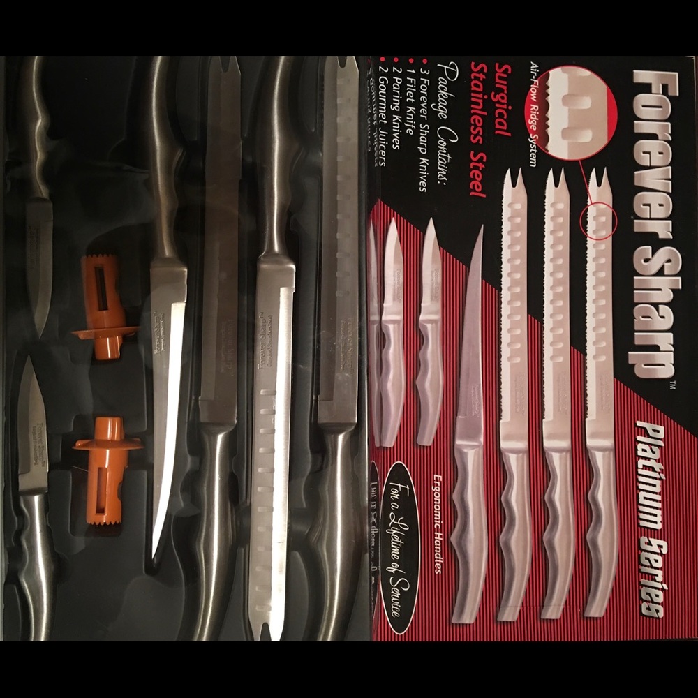 Forever Sharp knives set stainless. New , no tags.